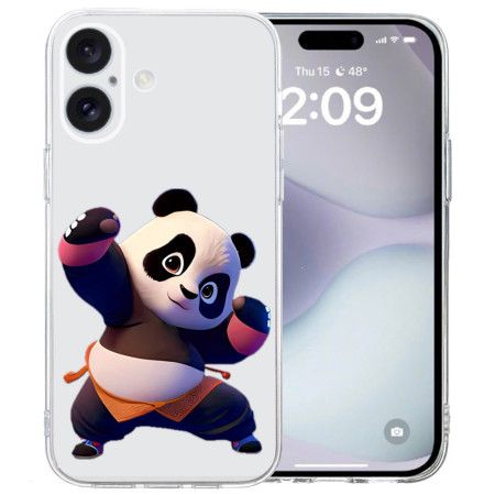 Deksel iPhone 16 Transparent Panda Edge