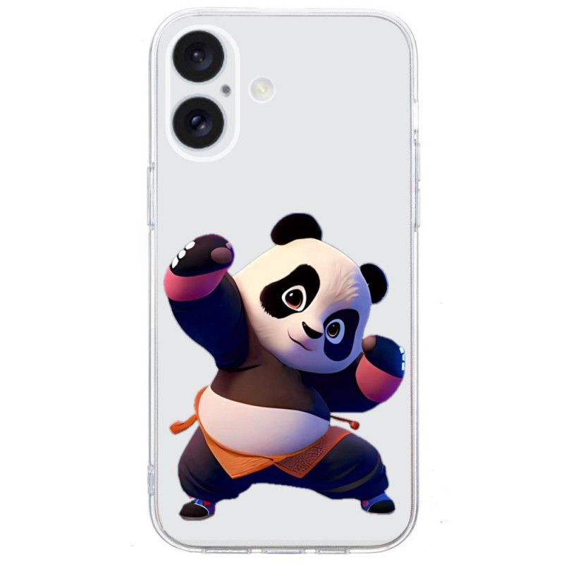 Deksel iPhone 16 Transparent Panda Edge