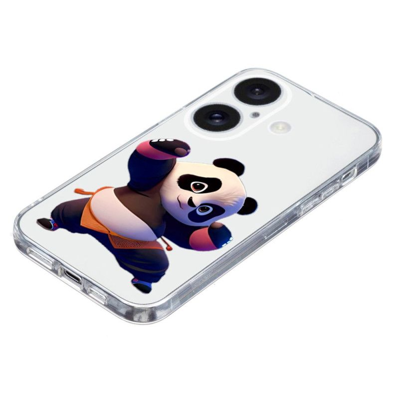 Deksel iPhone 16 Transparent Panda Edge