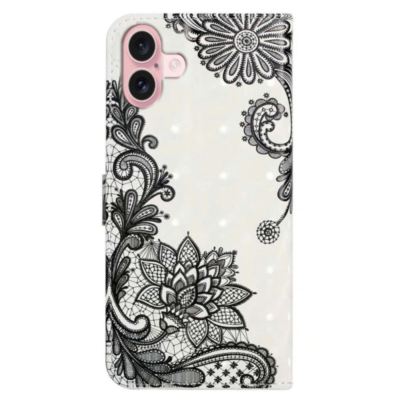 Folio Deksel iPhone 16 Blondeblomst