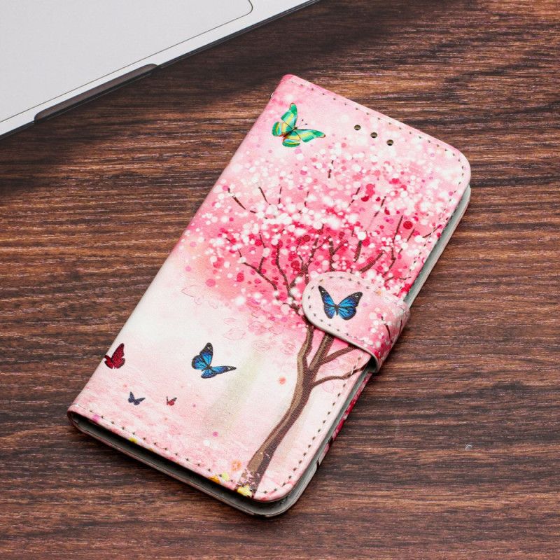 Folio Deksel iPhone 16 Cherry Blossom Tree Med Stropp