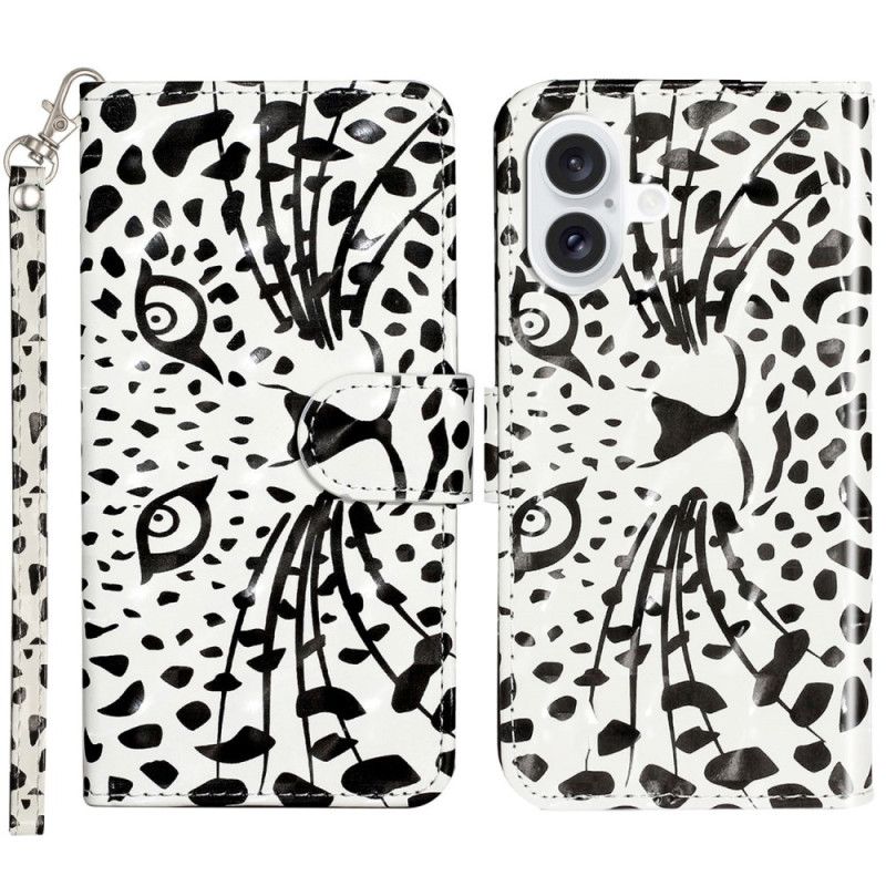 Folio Deksel iPhone 16 Leopardhode Med Stropp