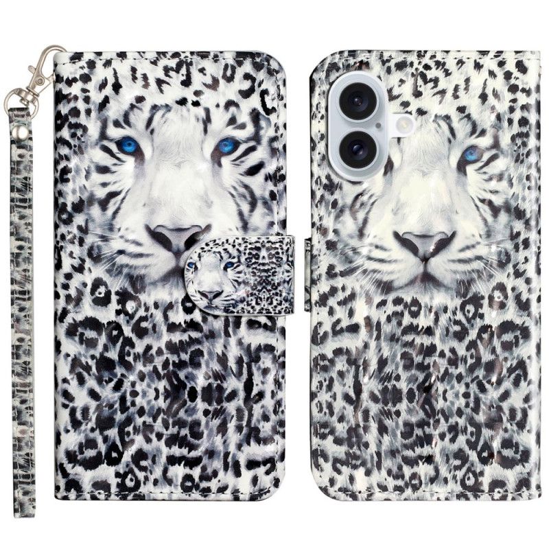 Folio Deksel iPhone 16 Leopardstropp Beskyttelse Deksel