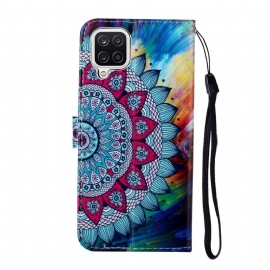 Folio Deksel Til Samsung Galaxy A12 Blomstermandala