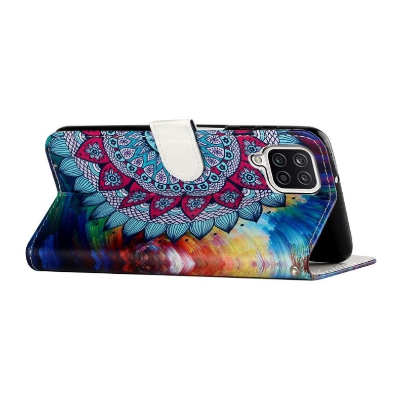 Folio Deksel Til Samsung Galaxy A12 Blomstermandala