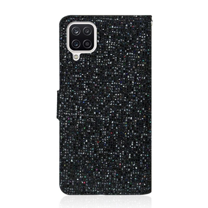 Folio Deksel Til Samsung Galaxy A12 Glitterkortholder