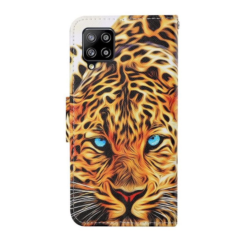 Folio Deksel Til Samsung Galaxy A12 Kunstnerisk Leopard