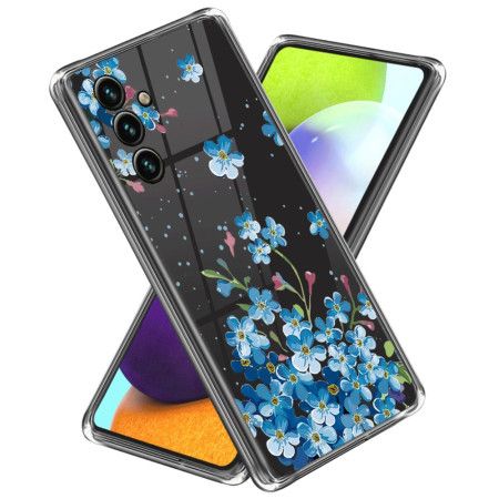 Deksel Til Samsung Galaxy A55 5g Blå Blomster