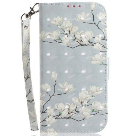 Folio Deksel Samsung Galaxy A55 5g Lanière Magnolias