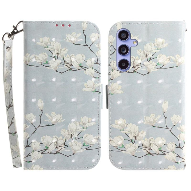 Folio Deksel Samsung Galaxy A55 5g Lanière Magnolias