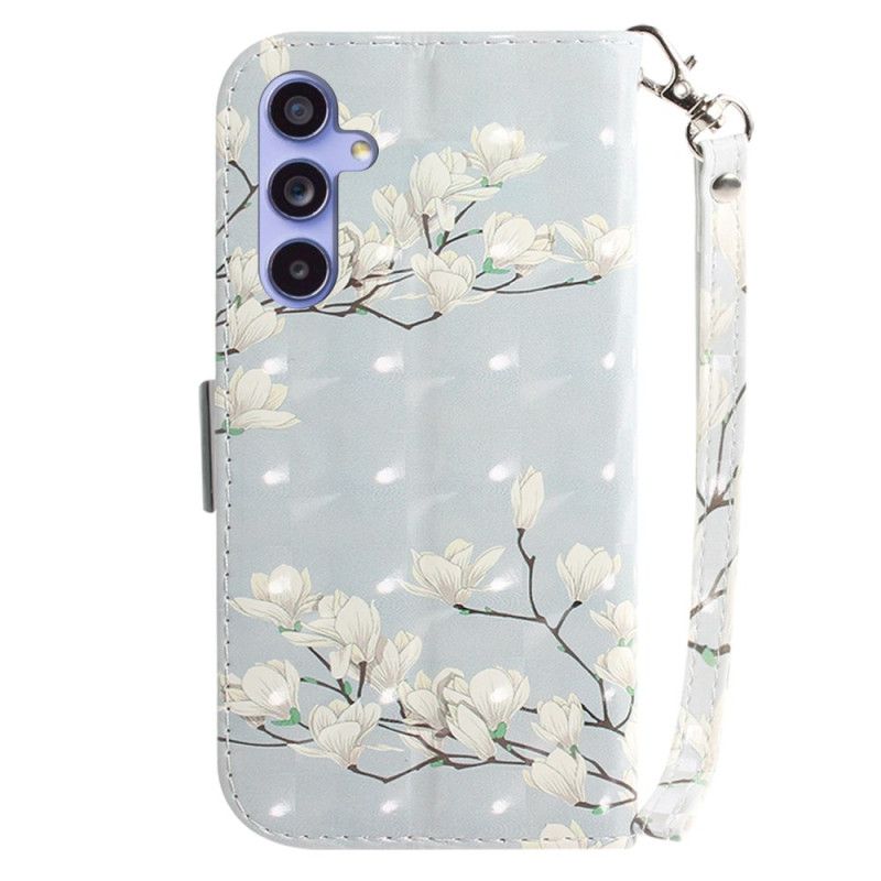 Folio Deksel Samsung Galaxy A55 5g Lanière Magnolias