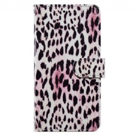 Folio Deksel Samsung Galaxy A55 5g Strappy Med Leopardtrykk