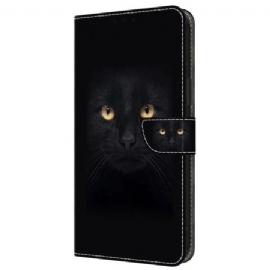 Lærdeksel Folio Deksel Samsung Galaxy A55 5g Mobildeksel Svart Katt