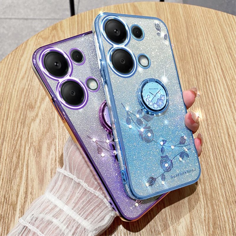 Deksel Xiaomi Redmi Note 13 5g Kadem Glitter Og Rhinestone Support Beskyttelse Deksel