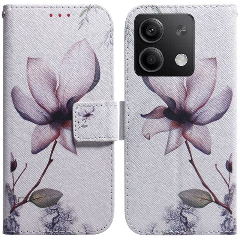 Folio Deksel Til Xiaomi Redmi Note 13 5g Rosa Blomst