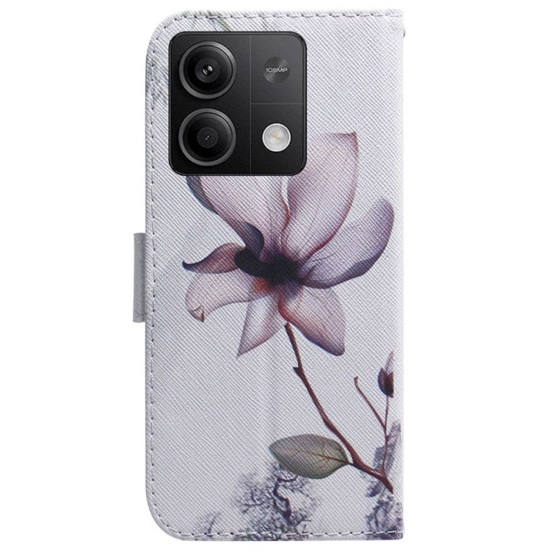 Folio Deksel Til Xiaomi Redmi Note 13 5g Rosa Blomst