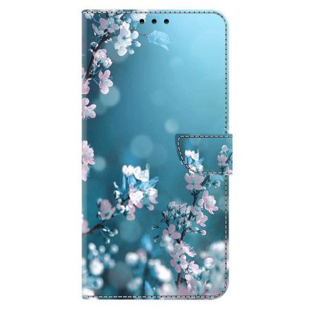 Lærdeksel Folio Deksel Xiaomi Redmi Note 13 5g Mobildeksel Plommeblomster