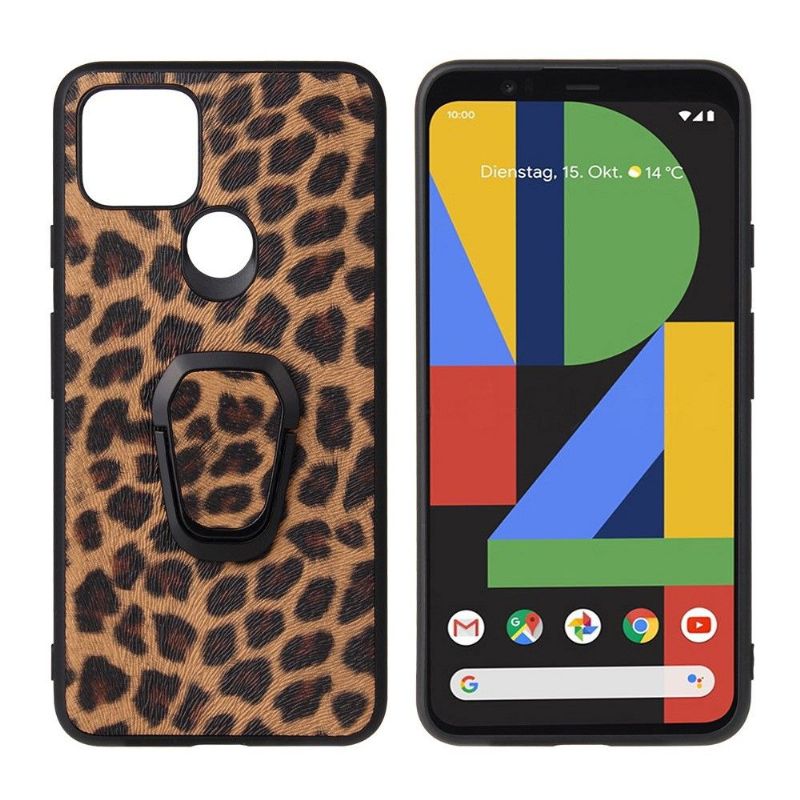 Deksel Til Google Pixel 5 Leopardmønster Med Ring