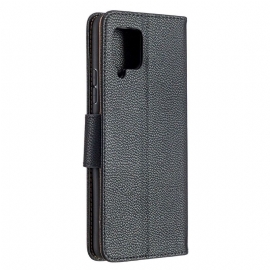 Case Til Samsung Galaxy A42 5G Folio Deksel Kornet Skinneffekt