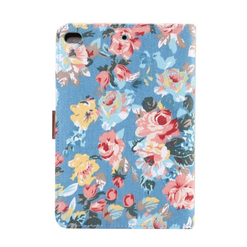 iPad Mini 2019 - Fabric Cover Floral Case - Blå