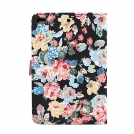 iPad Mini 2019 - Fabric Cover Floral Case - Svart