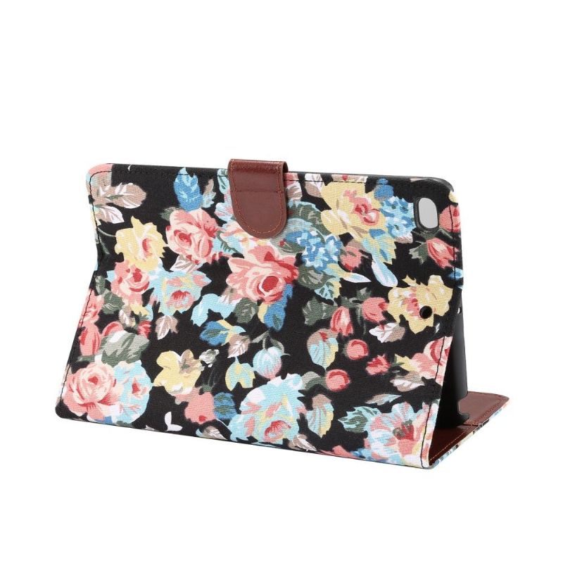 iPad Mini 2019 - Fabric Cover Floral Case - Svart