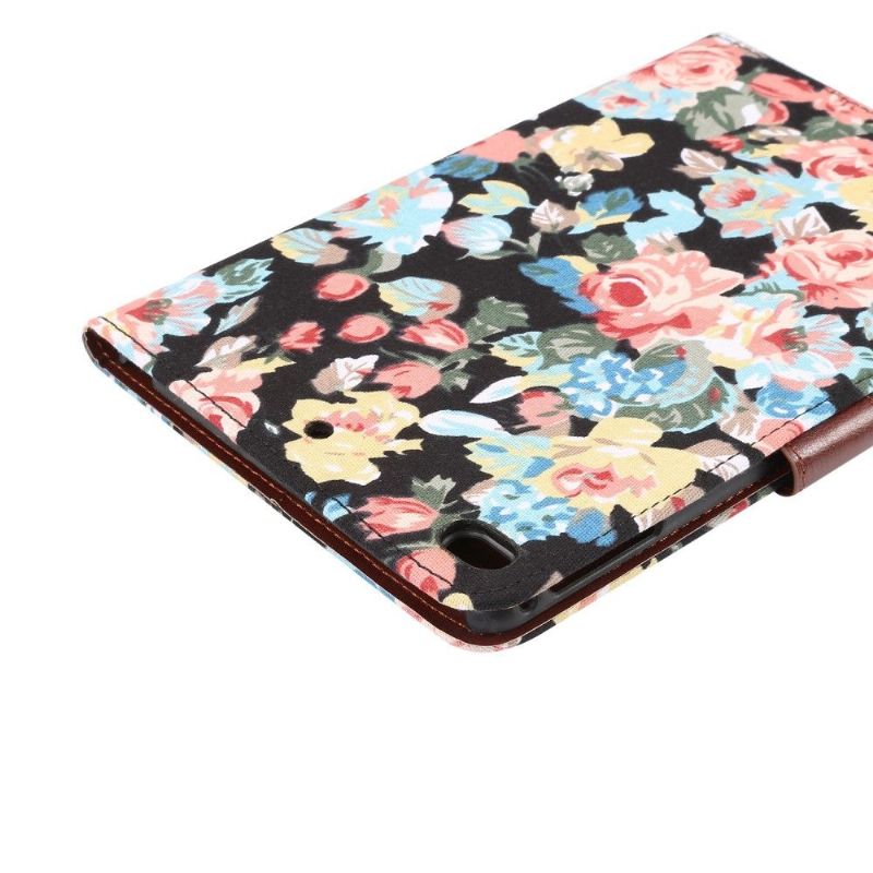 iPad Mini 2019 - Fabric Cover Floral Case - Svart