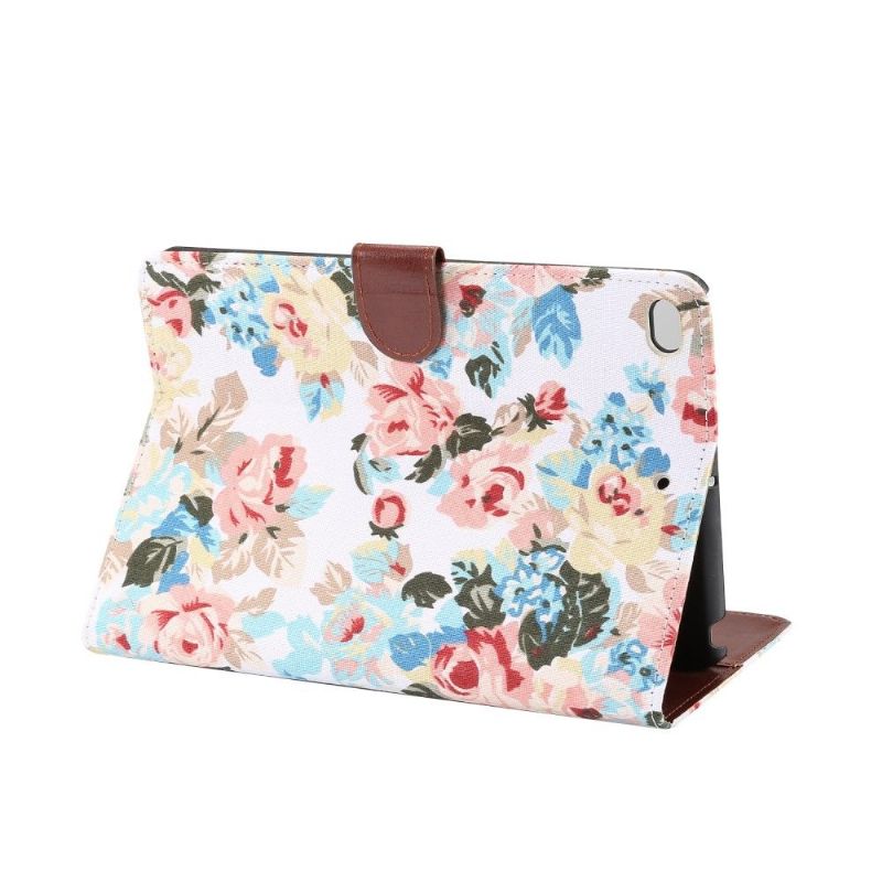 iPad Mini 2019 - Floral Cover Stoff Cover - Hvit