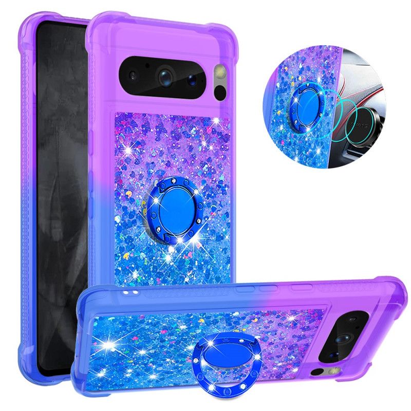 Deksel Google Pixel 8 Pro Mobildeksel Glitter Ring-holder