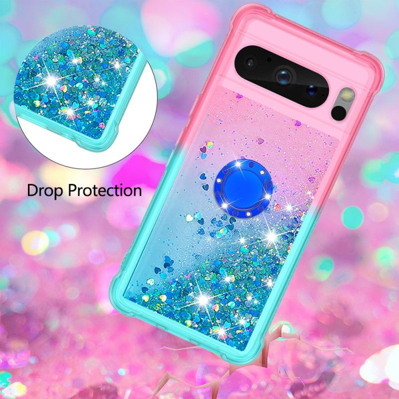 Deksel Google Pixel 8 Pro Mobildeksel Glitter Ring-holder