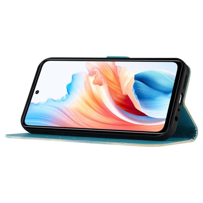 Lærdeksel Folio Deksel Oppo Reno 11 Pro 5g Akvarelldrømmefanger