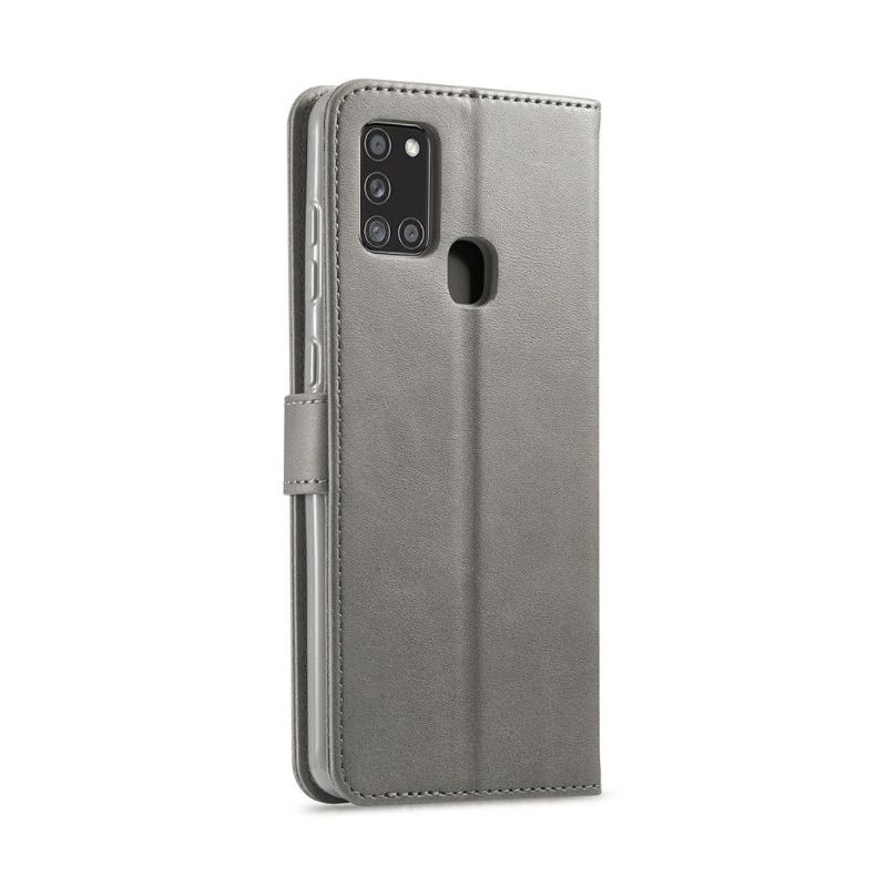 Case Til Samsung Galaxy A21s Tommy Style Leather Effect - Grå