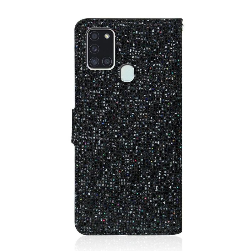 Folio Deksel Til Samsung Galaxy A21s Glitterkortholder