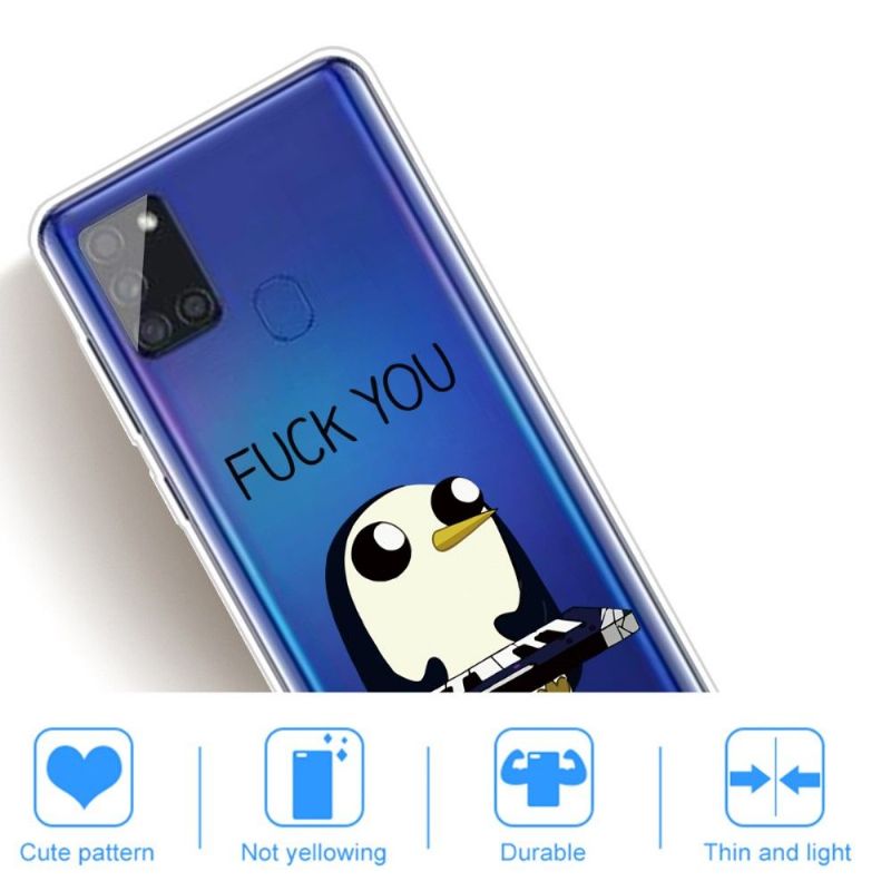 Mobildeksel Til Samsung Galaxy A21s Penguin Piano"fuck You"