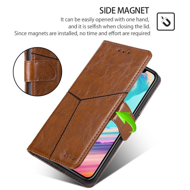 Folio Deksel Oppo Reno 11f 5g Retro Geometrisk Mønster Beskyttelse Deksel