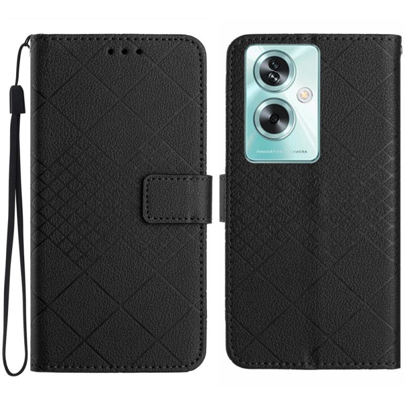 Folio Deksel Oppo Reno 11f 5g Strappy Diamond Mønster