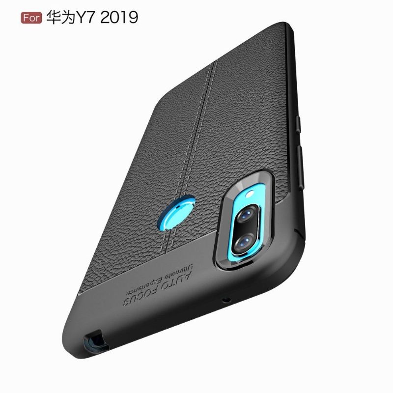 Deksel Til Huawei Y7 2019 Faux Leather Finishing Gel