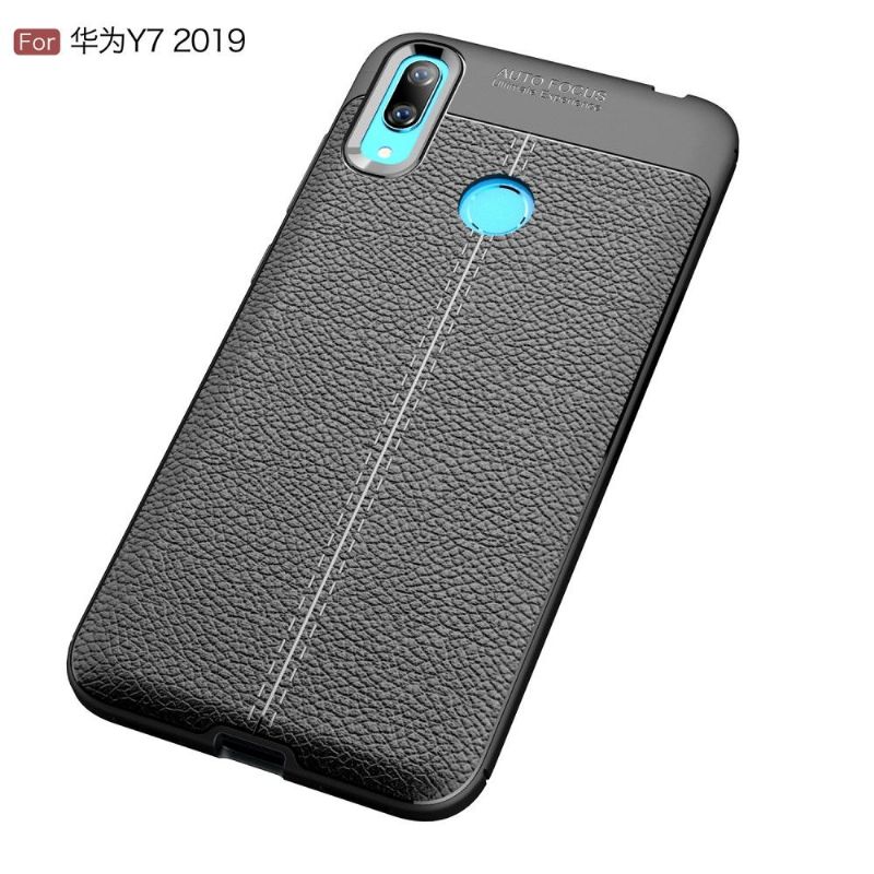 Deksel Til Huawei Y7 2019 Faux Leather Finishing Gel