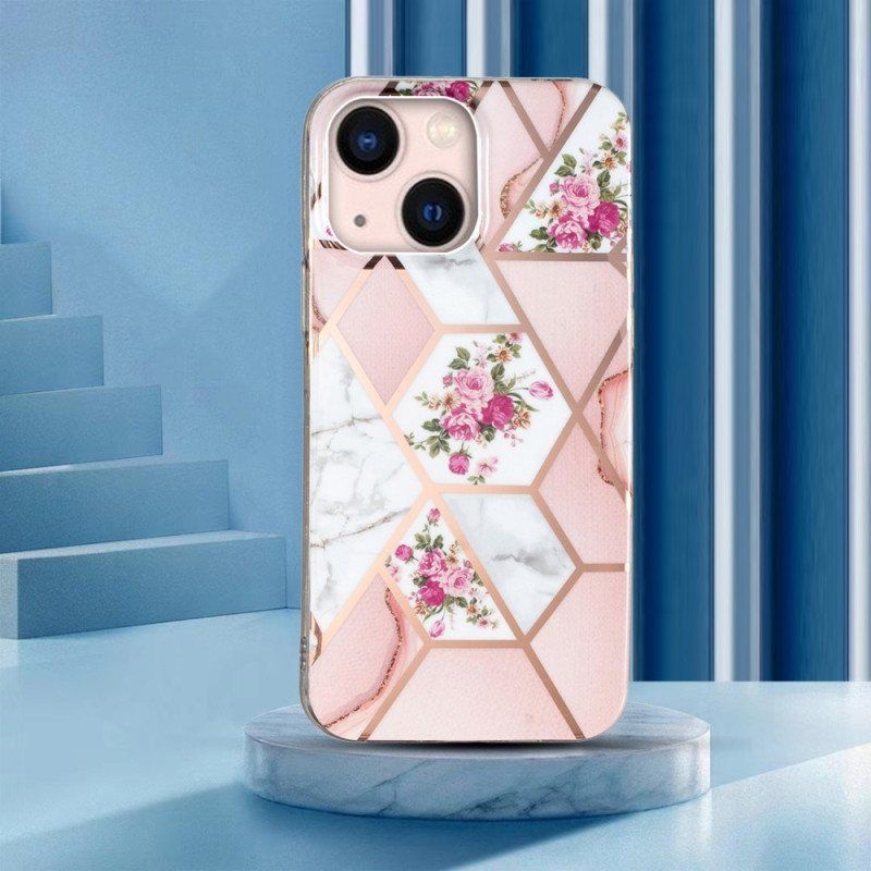 Deksel Til iPhone 15 Plus Blomstermarmor