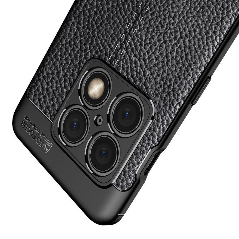 Deksel Til OnePlus 10 Pro 5G Dobbel Linje Litchi Leather Effect