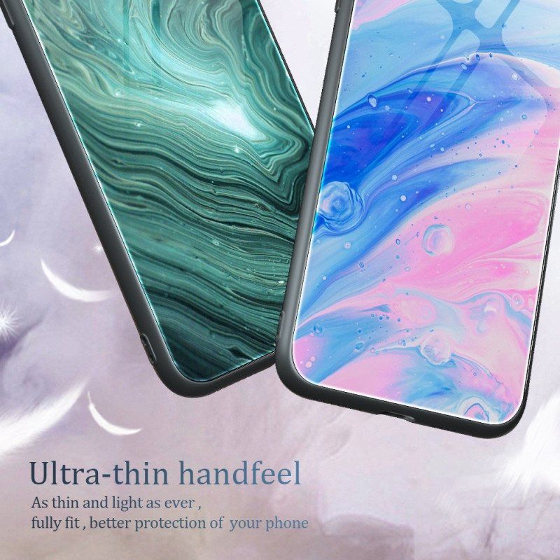 Deksel Til Oppo Reno 8 Pro Marmorfarger Herdet Glass