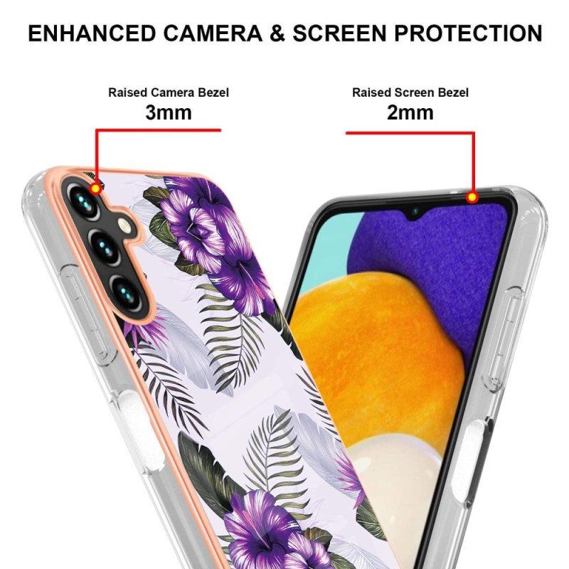 Deksel Til Samsung Galaxy A54 5G Marmorert Blomster