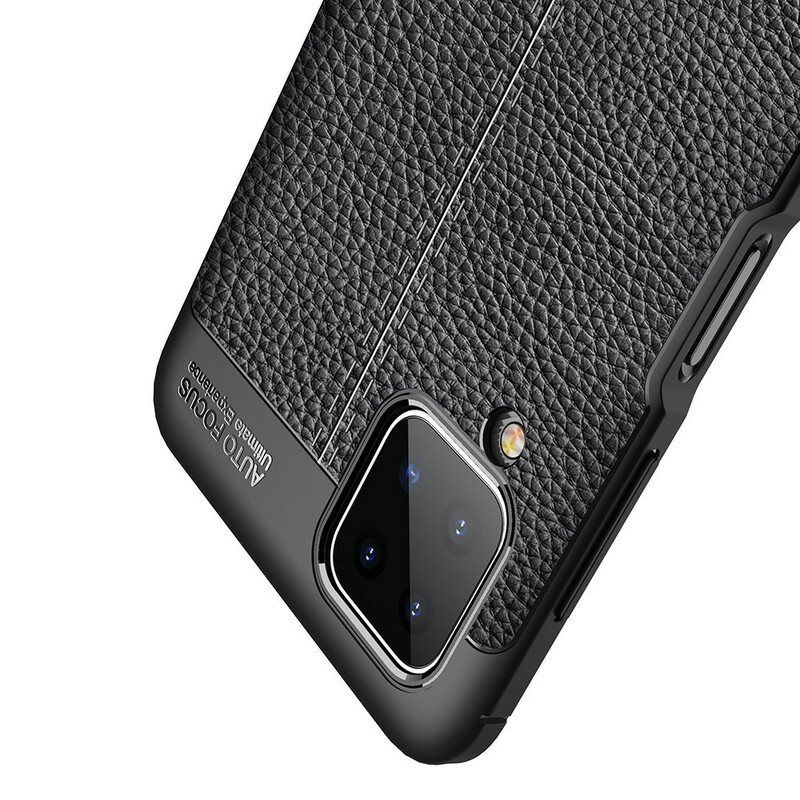 Deksel Til Samsung Galaxy M12 / A12 Dobbel Linje Litchi Leather Effect