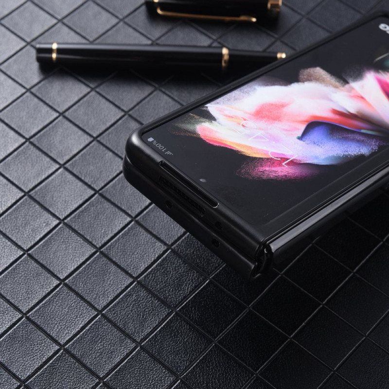 Deksel Til Samsung Galaxy Z Fold 4 Tekstur Av Nylon I Kunstskinn