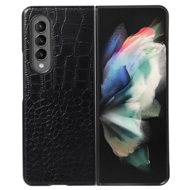 Deksel Til Samsung Galaxy Z Fold 4 Trendy Krokodilleeffekt Ekte Skinn