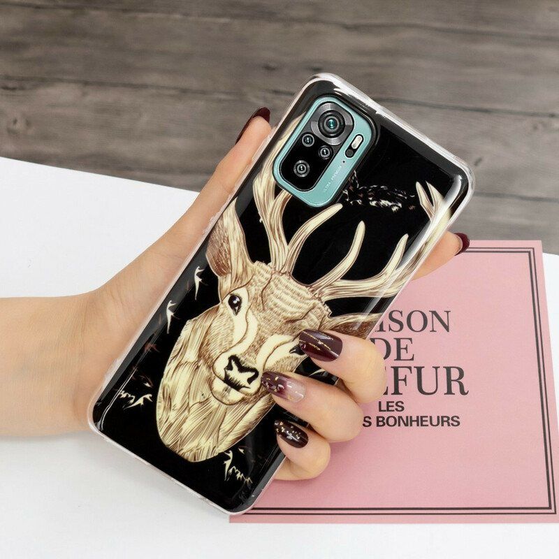 Deksel Til Xiaomi Redmi Note 10 / 10S Fluorescerende Majestic Deer