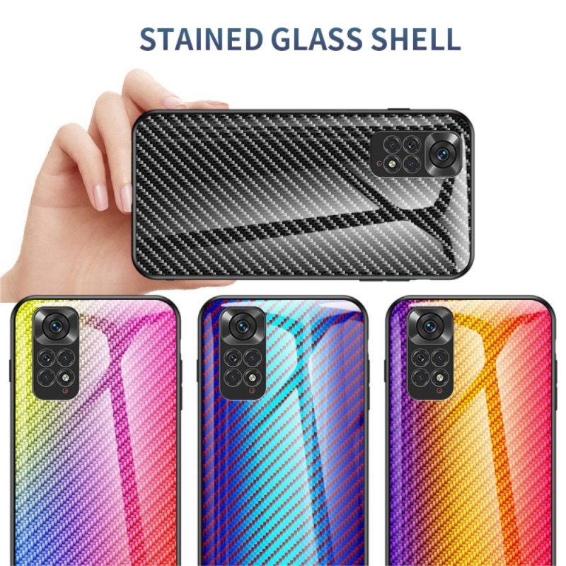 Deksel Til Xiaomi Redmi Note 11 / 11S Karbonfiber Herdet Glass