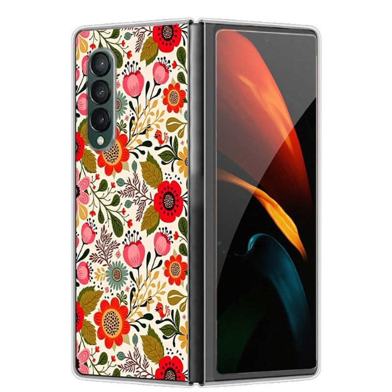 Deksel Til Samsung Galaxy Z Fold 3 5G Anti-fall Fargerike Blomster