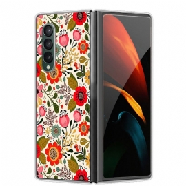 Deksel Til Samsung Galaxy Z Fold 3 5G Anti-fall Fargerike Blomster