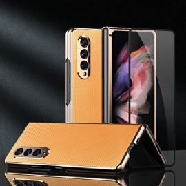 Deksel Til Samsung Galaxy Z Fold 3 5G Karbon + Beskyttelsesfilm